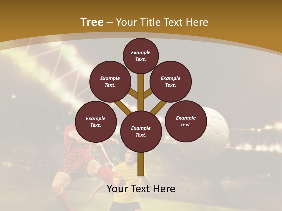 Two Soccer Players Kicking A Soccer Ball On A Field PowerPoint Template