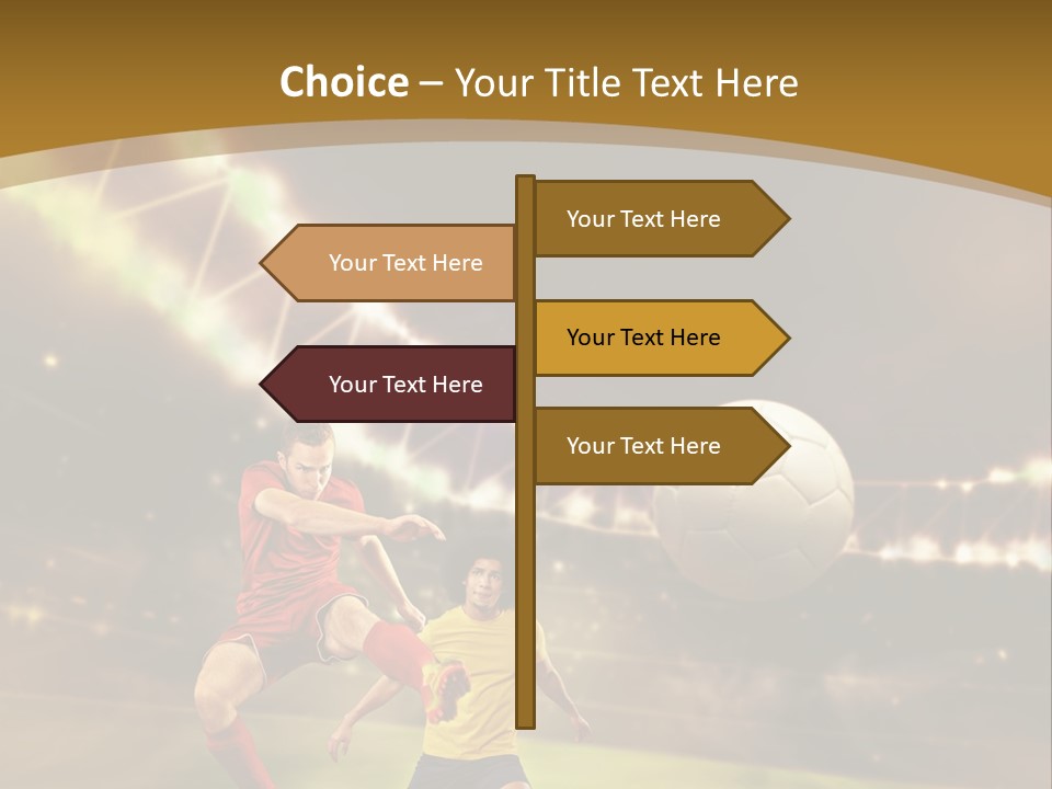 Two Soccer Players Kicking A Soccer Ball On A Field PowerPoint Template