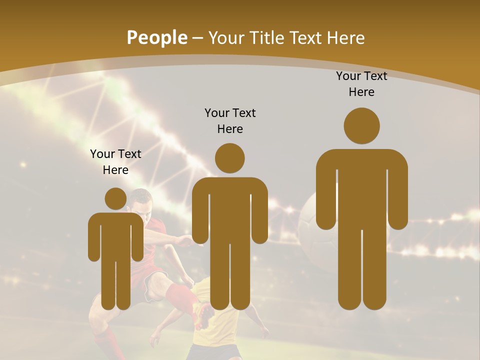 Two Soccer Players Kicking A Soccer Ball On A Field PowerPoint Template