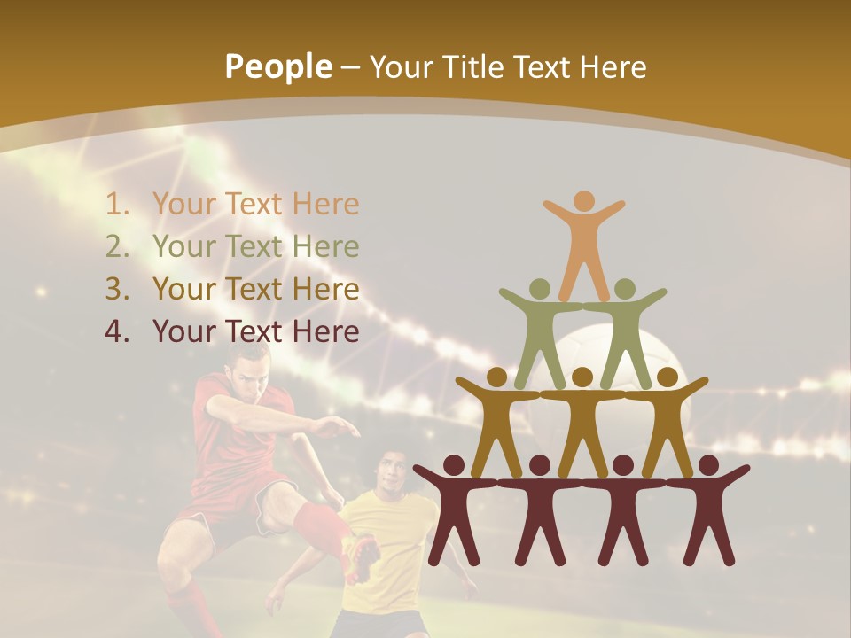 Two Soccer Players Kicking A Soccer Ball On A Field PowerPoint Template