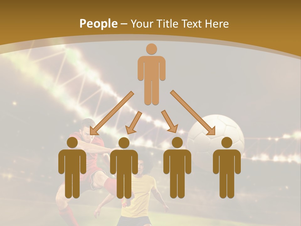 Two Soccer Players Kicking A Soccer Ball On A Field PowerPoint Template