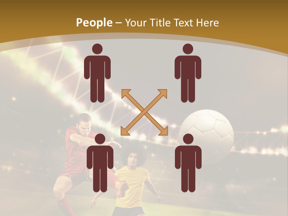 Two Soccer Players Kicking A Soccer Ball On A Field PowerPoint Template