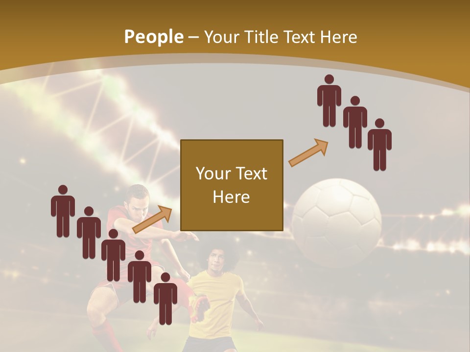 Two Soccer Players Kicking A Soccer Ball On A Field PowerPoint Template