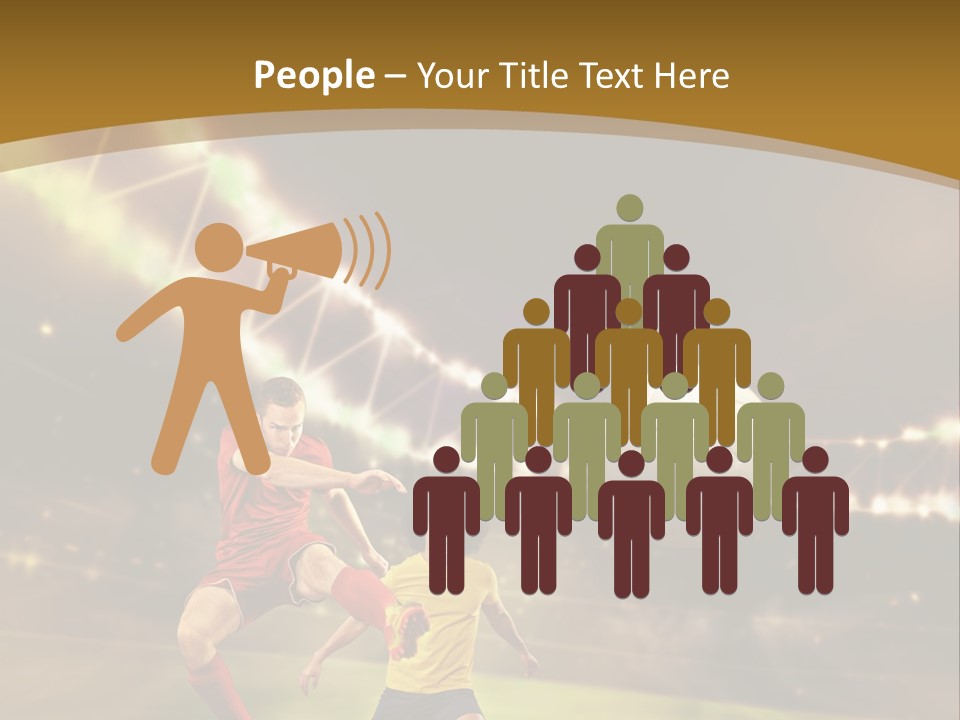 Two Soccer Players Kicking A Soccer Ball On A Field PowerPoint Template