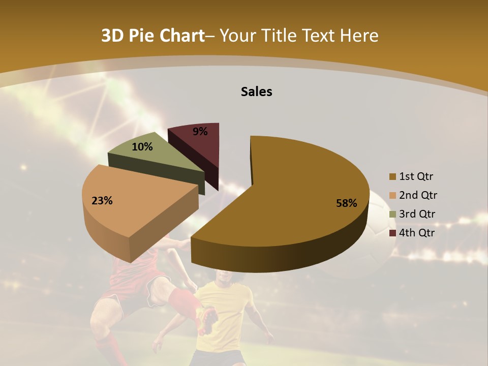 Two Soccer Players Kicking A Soccer Ball On A Field PowerPoint Template