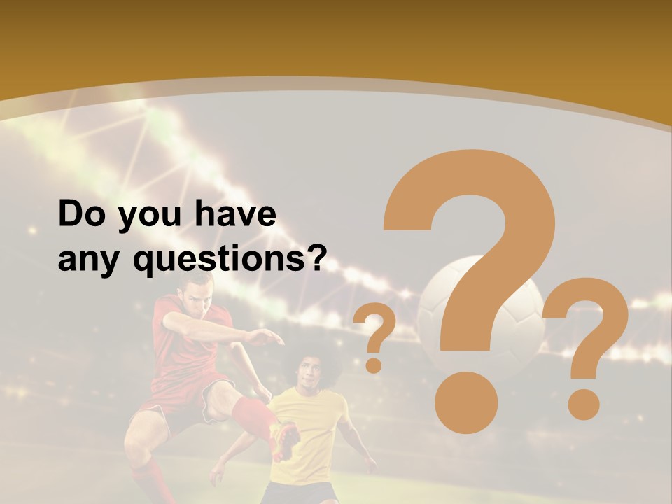 Two Soccer Players Kicking A Soccer Ball On A Field PowerPoint Template