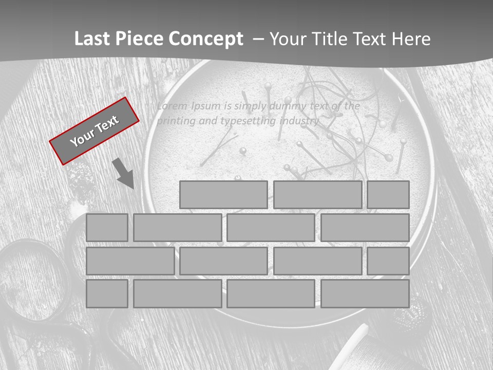 A Black And White Photo Of Scissors And A Hat On A Wooden Table PowerPoint Template