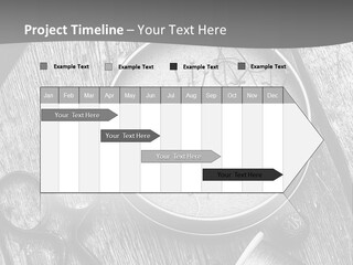 A Black And White Photo Of Scissors And A Hat On A Wooden Table PowerPoint Template