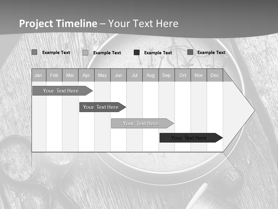 A Black And White Photo Of Scissors And A Hat On A Wooden Table PowerPoint Template