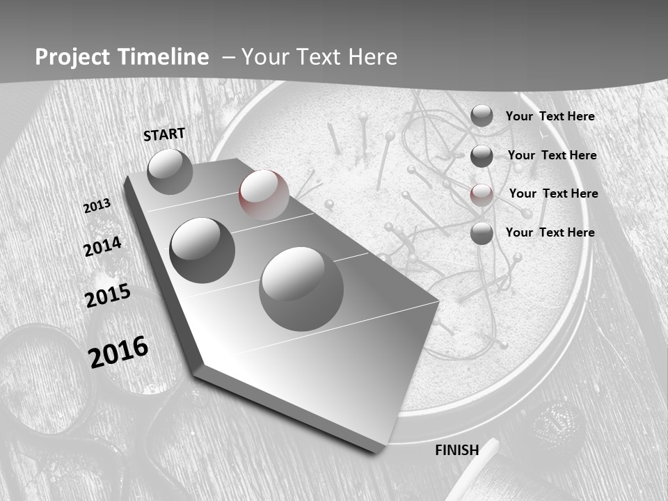 A Black And White Photo Of Scissors And A Hat On A Wooden Table PowerPoint Template