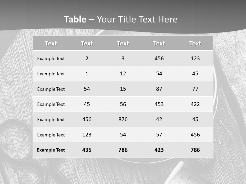 A Black And White Photo Of Scissors And A Hat On A Wooden Table PowerPoint Template