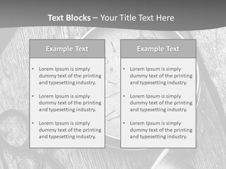 A Black And White Photo Of Scissors And A Hat On A Wooden Table PowerPoint Template