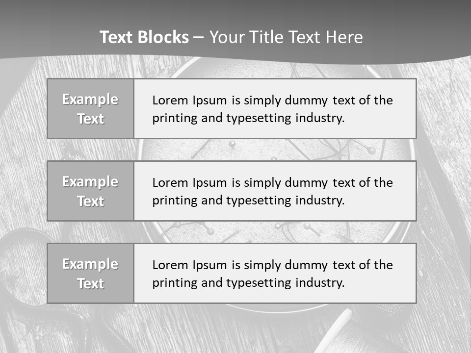 A Black And White Photo Of Scissors And A Hat On A Wooden Table PowerPoint Template