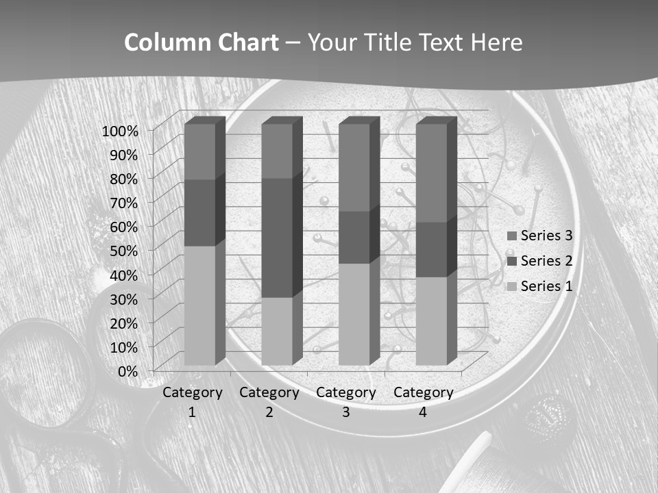 A Black And White Photo Of Scissors And A Hat On A Wooden Table PowerPoint Template