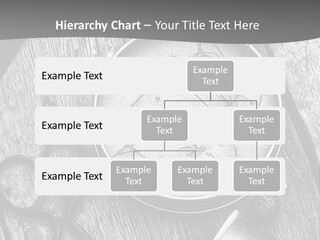 A Black And White Photo Of Scissors And A Hat On A Wooden Table PowerPoint Template