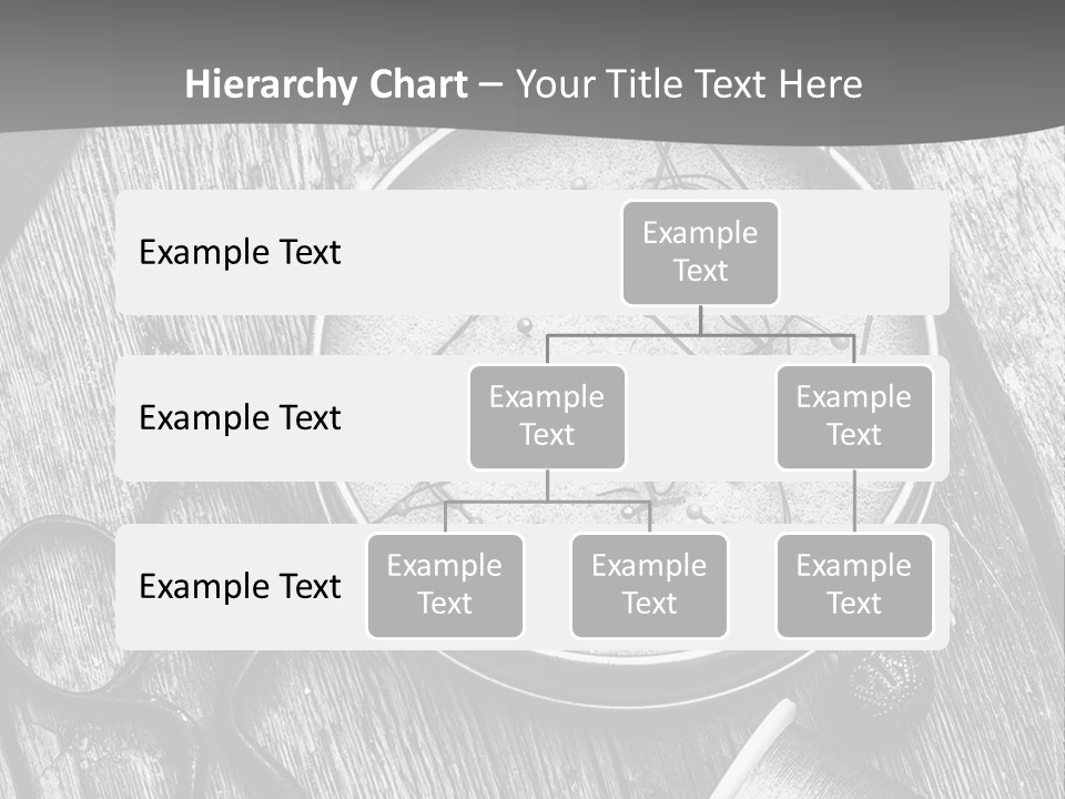 A Black And White Photo Of Scissors And A Hat On A Wooden Table PowerPoint Template
