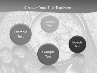 A Black And White Photo Of Scissors And A Hat On A Wooden Table PowerPoint Template