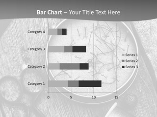 A Black And White Photo Of Scissors And A Hat On A Wooden Table PowerPoint Template