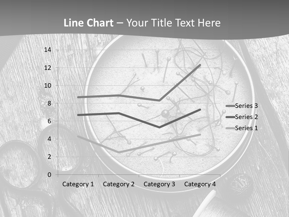 A Black And White Photo Of Scissors And A Hat On A Wooden Table PowerPoint Template