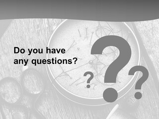 A Black And White Photo Of Scissors And A Hat On A Wooden Table PowerPoint Template