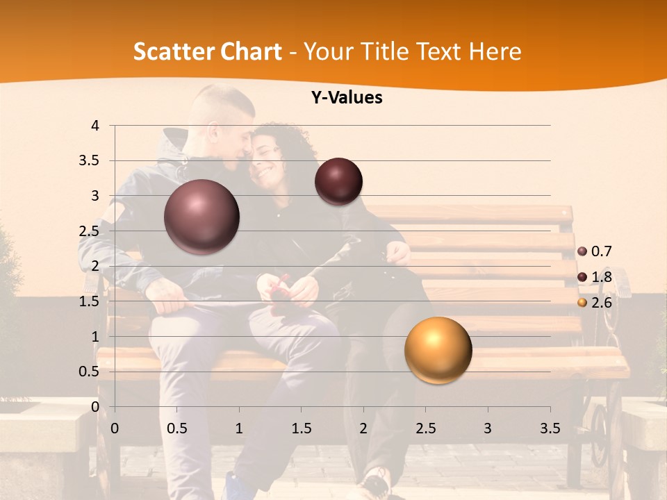 A Man And Woman Sitting On A Bench In Front Of A Building PowerPoint Template