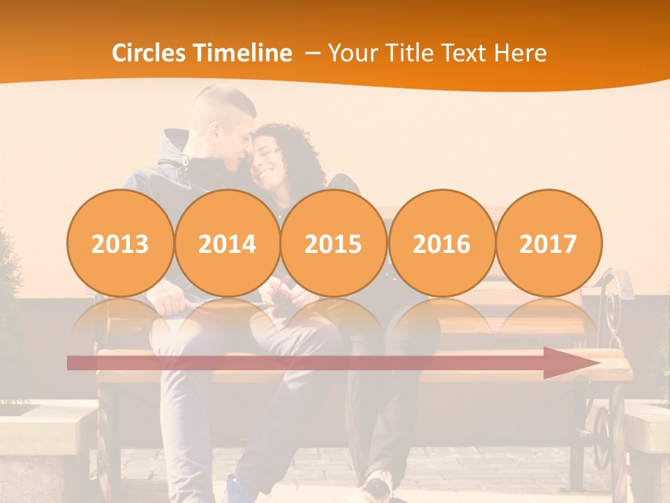 A Man And Woman Sitting On A Bench In Front Of A Building PowerPoint Template