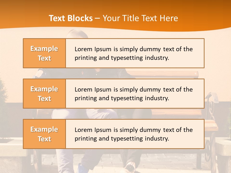 A Man And Woman Sitting On A Bench In Front Of A Building PowerPoint Template