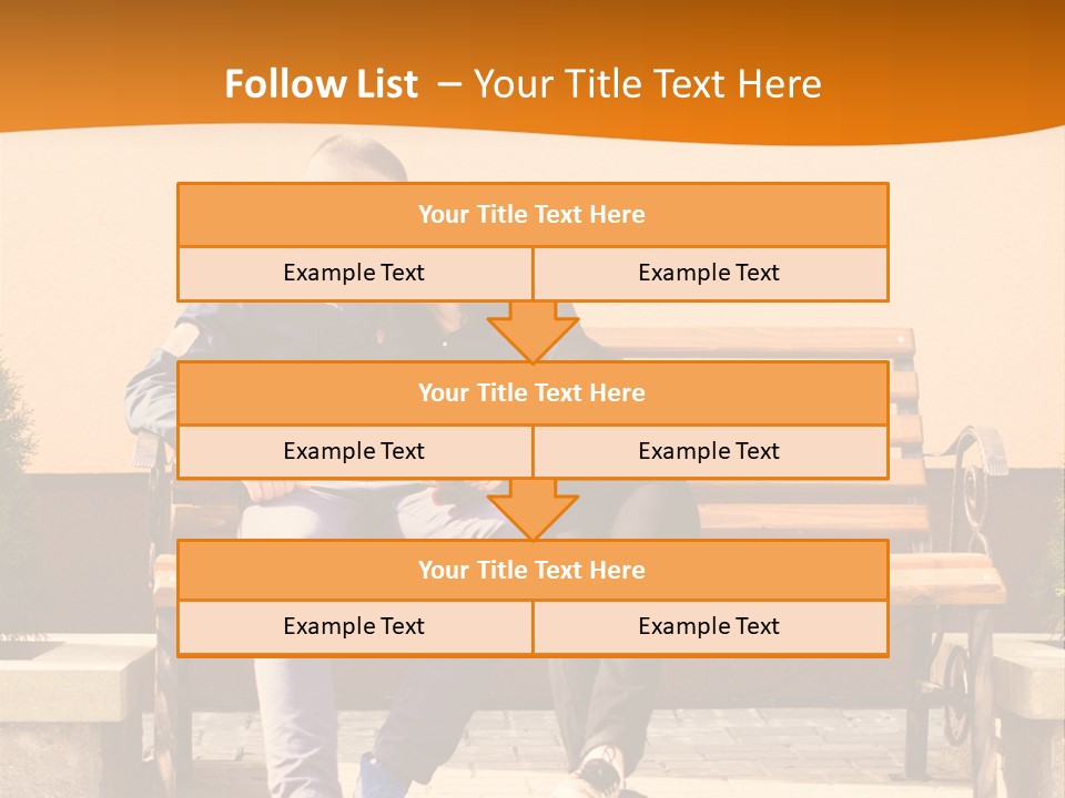A Man And Woman Sitting On A Bench In Front Of A Building PowerPoint Template