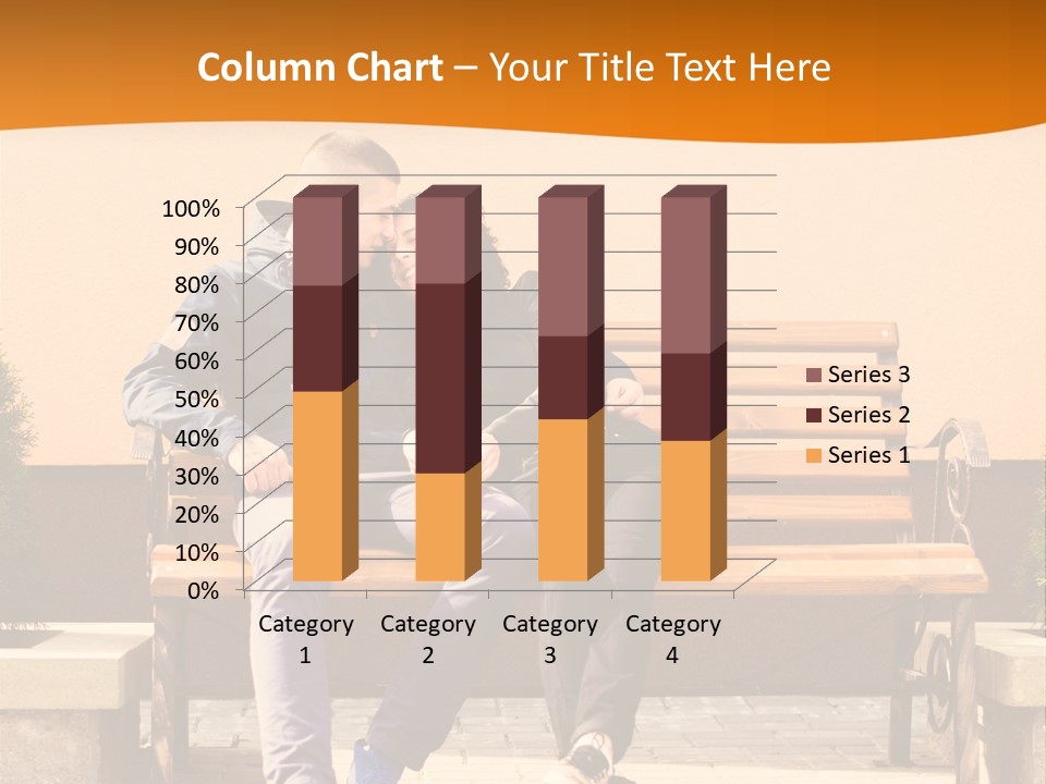 A Man And Woman Sitting On A Bench In Front Of A Building PowerPoint Template