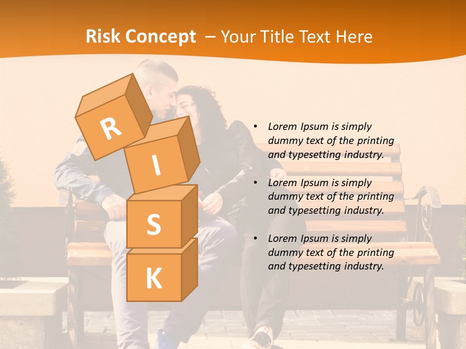 A Man And Woman Sitting On A Bench In Front Of A Building PowerPoint Template