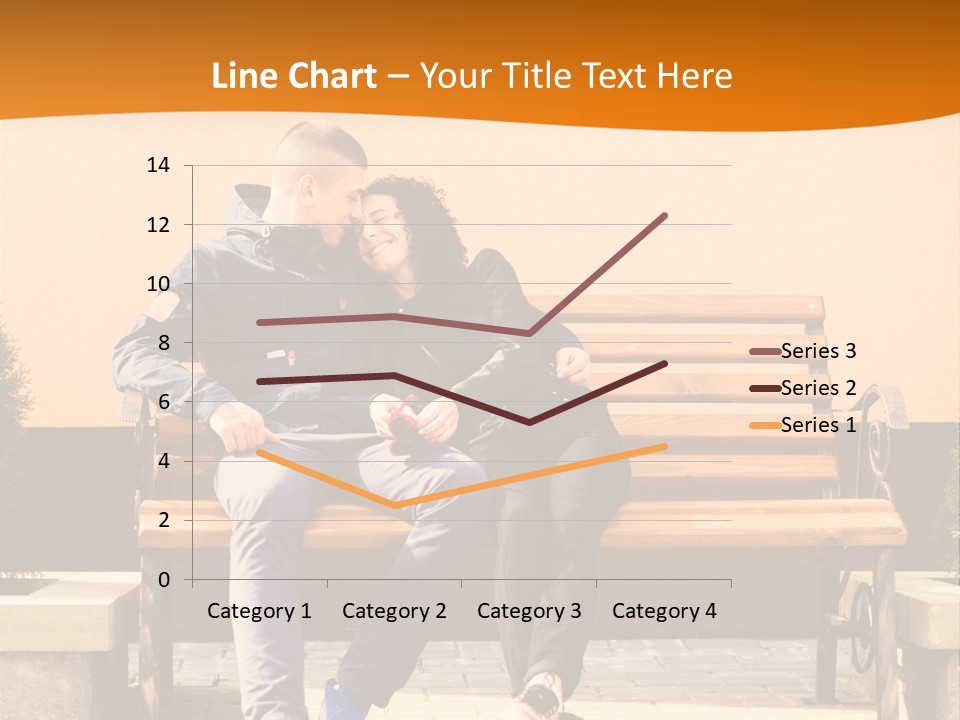 A Man And Woman Sitting On A Bench In Front Of A Building PowerPoint Template