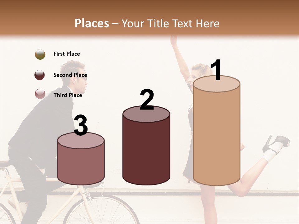 A Man Riding A Bike Next To A Woman PowerPoint Template