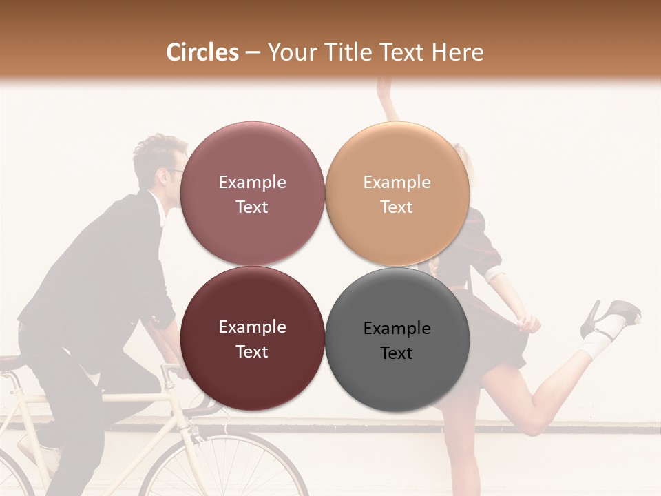 A Man Riding A Bike Next To A Woman PowerPoint Template