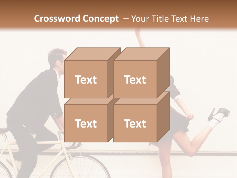 A Man Riding A Bike Next To A Woman PowerPoint Template