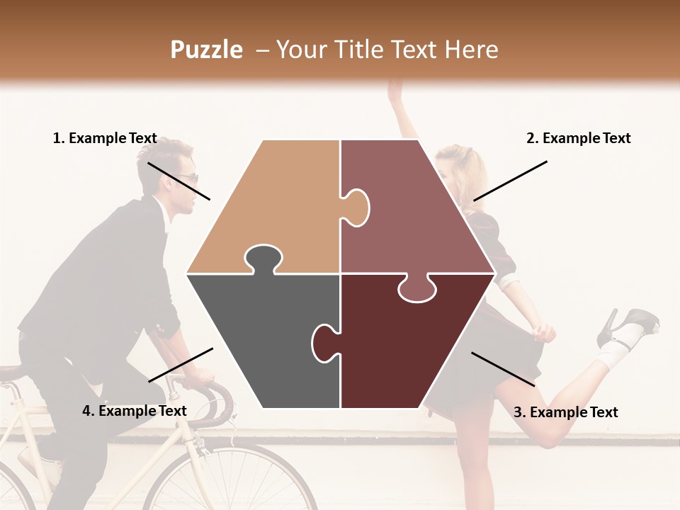 A Man Riding A Bike Next To A Woman PowerPoint Template