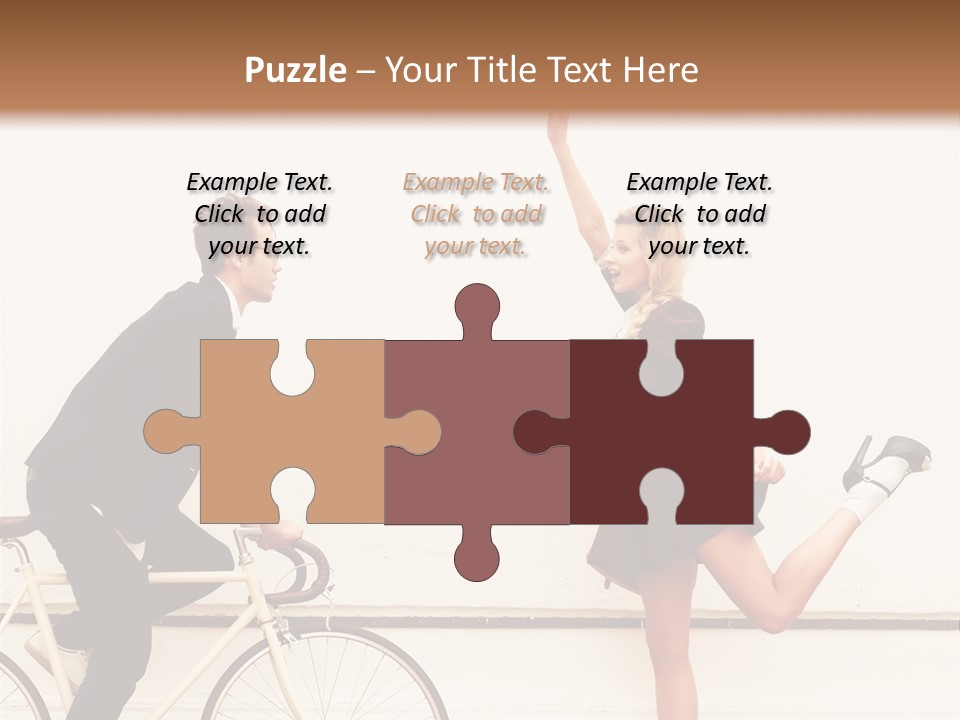 A Man Riding A Bike Next To A Woman PowerPoint Template