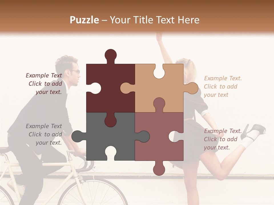 A Man Riding A Bike Next To A Woman PowerPoint Template