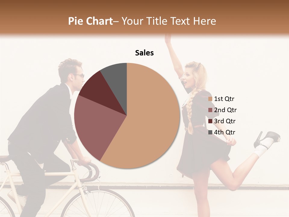 A Man Riding A Bike Next To A Woman PowerPoint Template