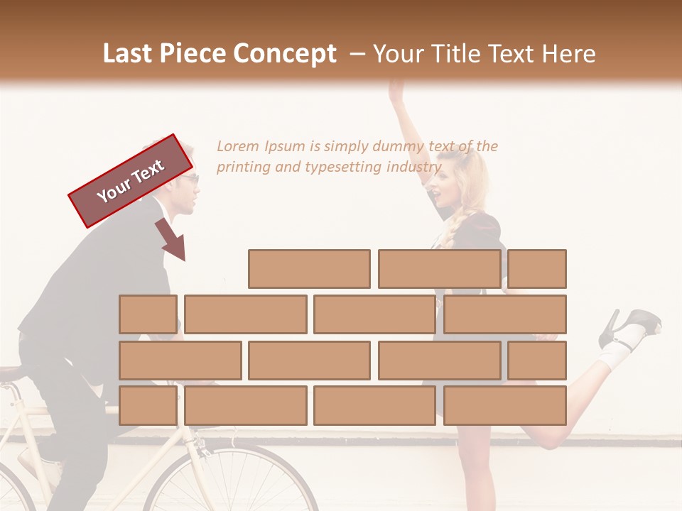 A Man Riding A Bike Next To A Woman PowerPoint Template