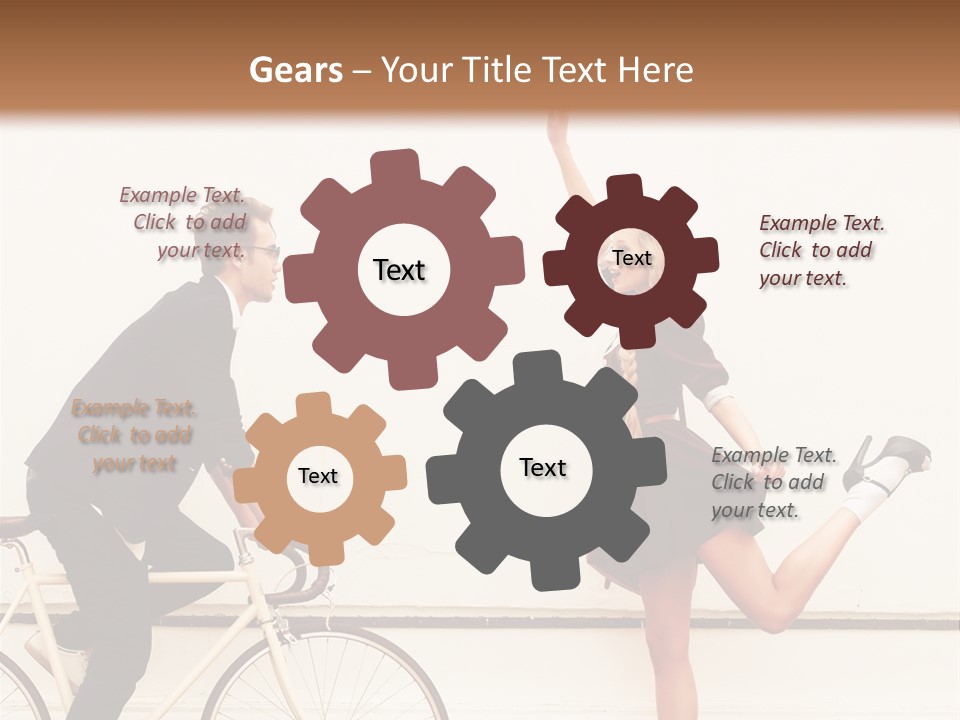 A Man Riding A Bike Next To A Woman PowerPoint Template