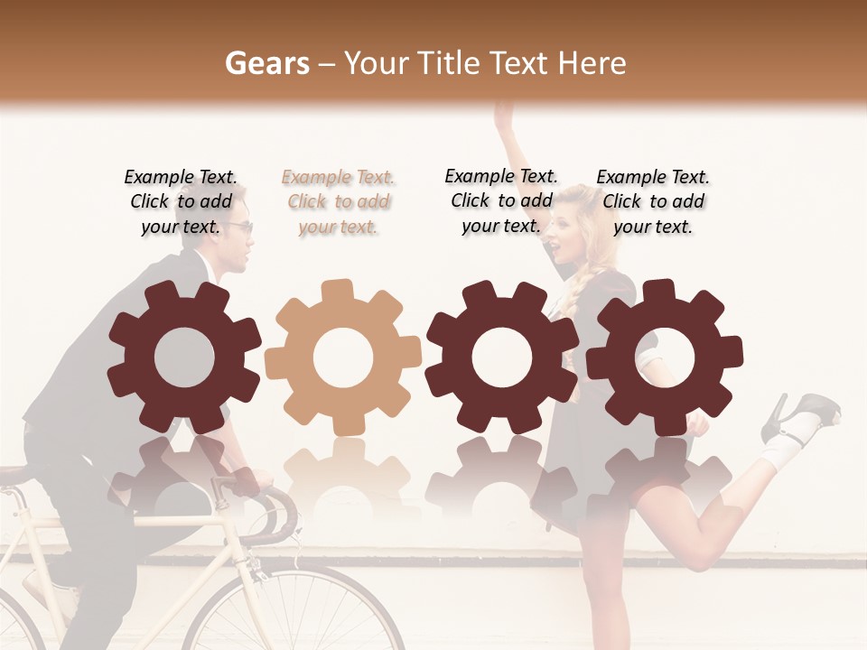 A Man Riding A Bike Next To A Woman PowerPoint Template