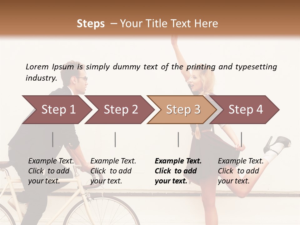 A Man Riding A Bike Next To A Woman PowerPoint Template