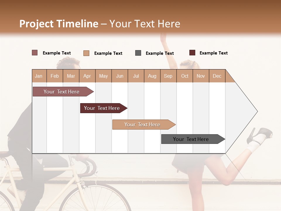A Man Riding A Bike Next To A Woman PowerPoint Template