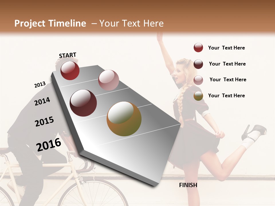 A Man Riding A Bike Next To A Woman PowerPoint Template