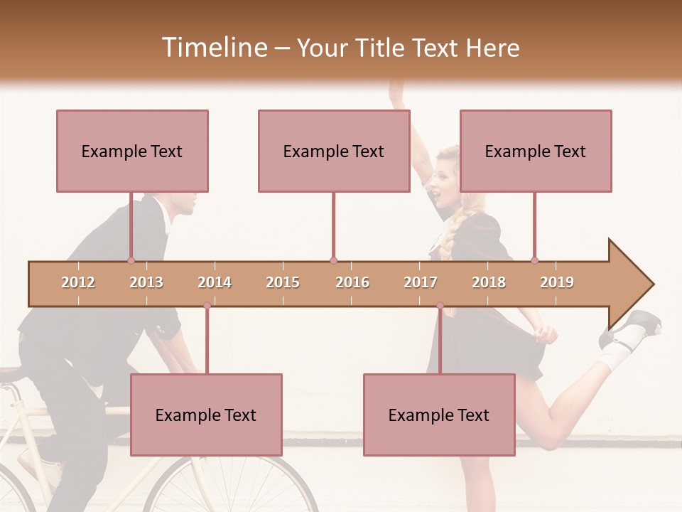 A Man Riding A Bike Next To A Woman PowerPoint Template