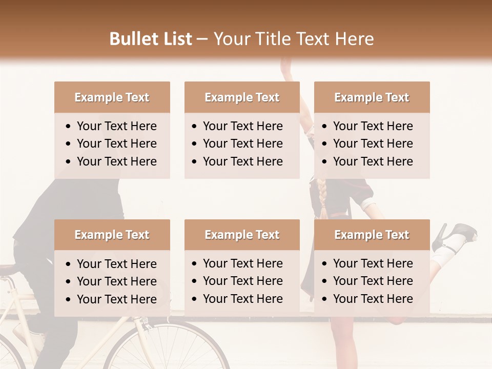 A Man Riding A Bike Next To A Woman PowerPoint Template