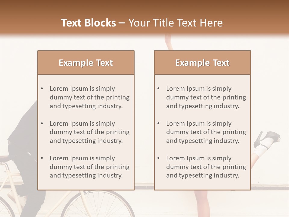 A Man Riding A Bike Next To A Woman PowerPoint Template
