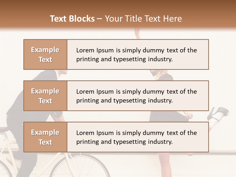 A Man Riding A Bike Next To A Woman PowerPoint Template