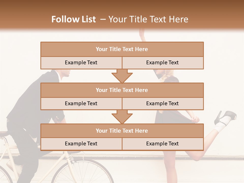 A Man Riding A Bike Next To A Woman PowerPoint Template