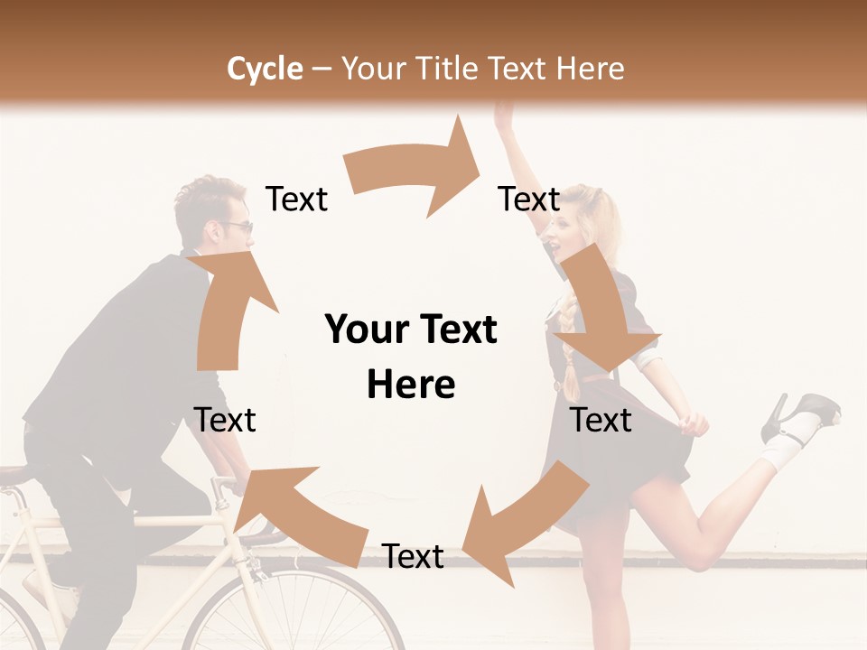 A Man Riding A Bike Next To A Woman PowerPoint Template